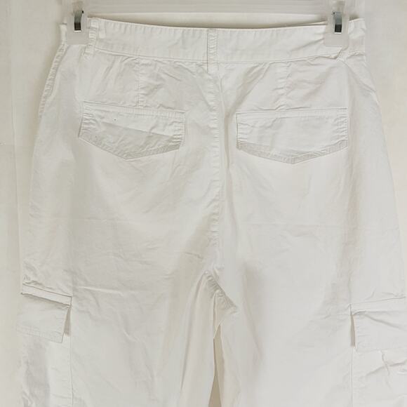 Zara womens white 100% cotton cargo utility pants size medium - Picture 6 of 11